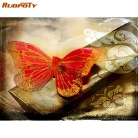 ruopoty butterfly 5d diamond painting rhinestone picture diy diamond embroidery needlework mosaic scenery beaded gift home decor