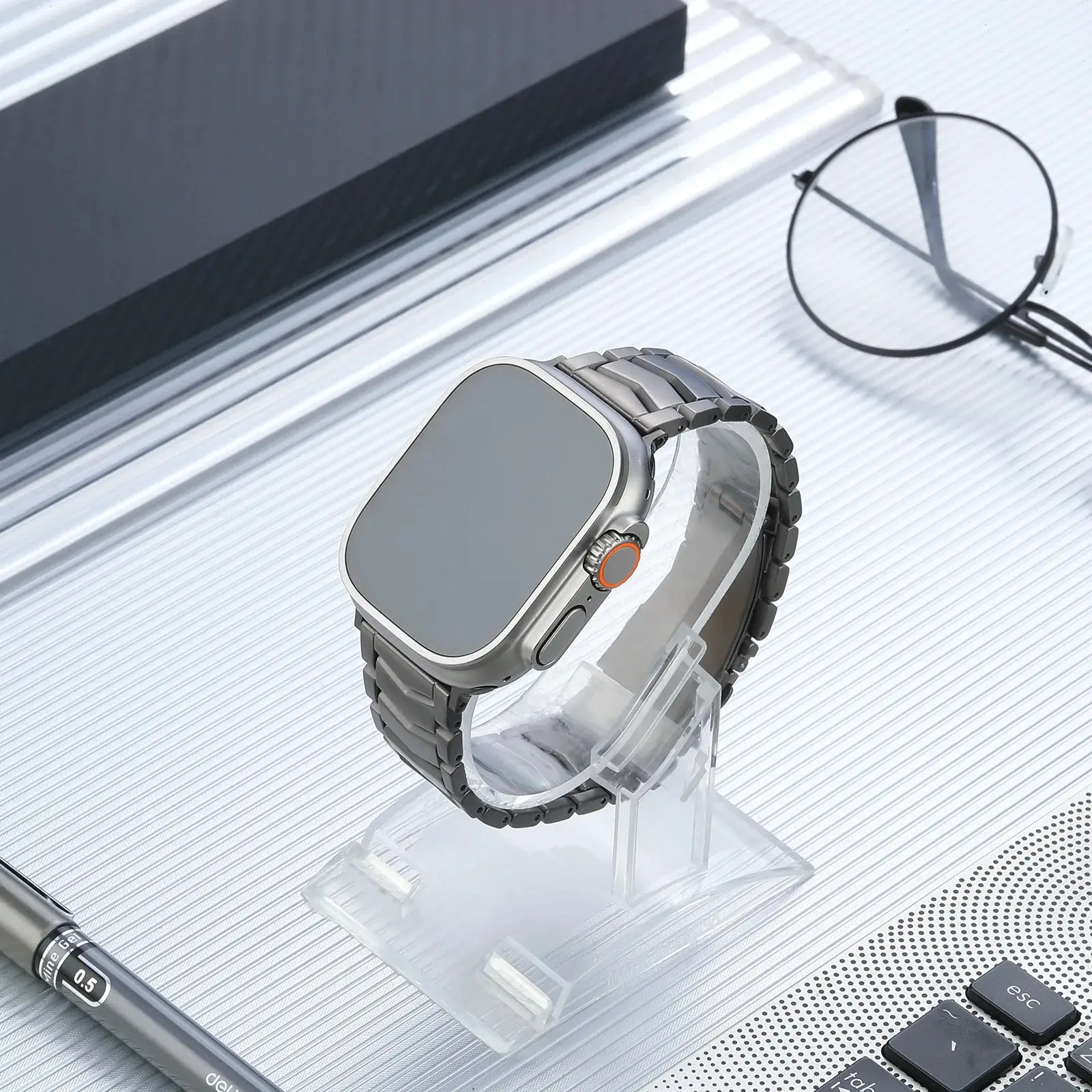 Фото Титановый ремешок для Apple Watch UItra Band 49 мм Металлический браслет iWatch Series 9 8 7 6 5 4 3 SE ремешки 44 мм 45 мм 40 мм 41 мм 38 мм 42 мм №5