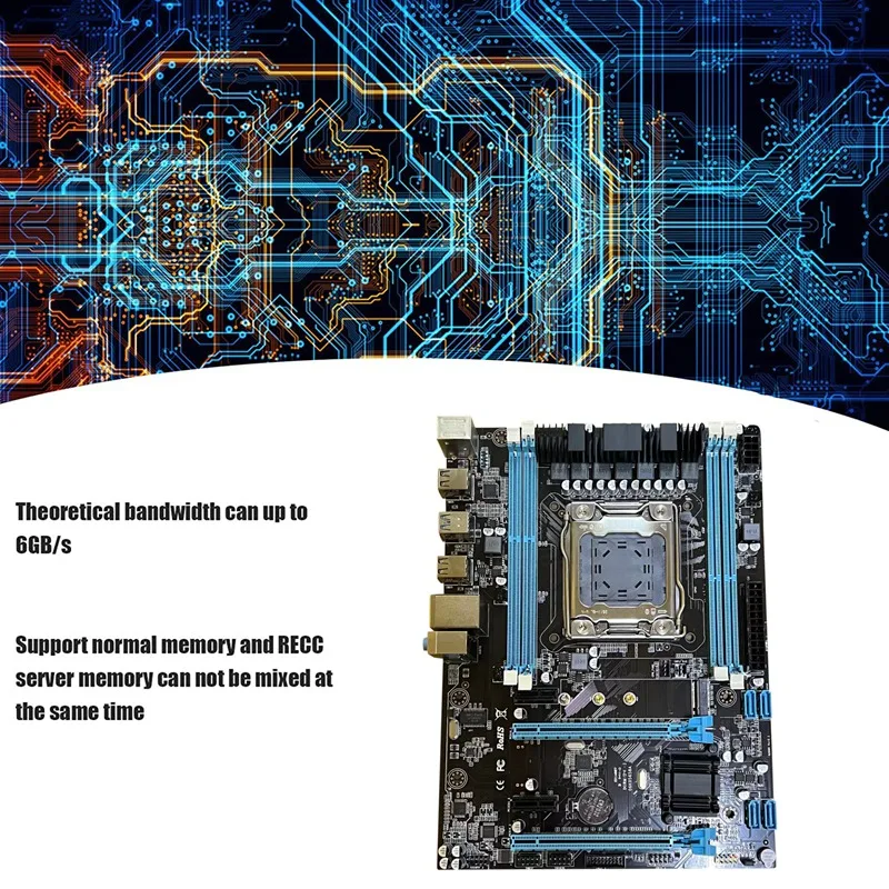 

X79-288(X79) LGA2011 PC Motherboard Kit With E5 2620 CPU+4G DDR3 RAM+SATA Cable 4XDDR3 REG ECC RAM Slot M.2 NVME SATA3.0