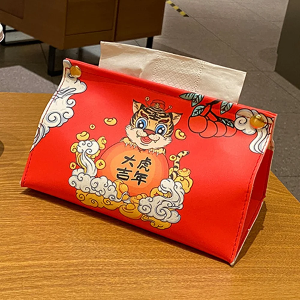 

Tissue Bag PU Leather Delicate Wiring for Living Room Porch Bedroom