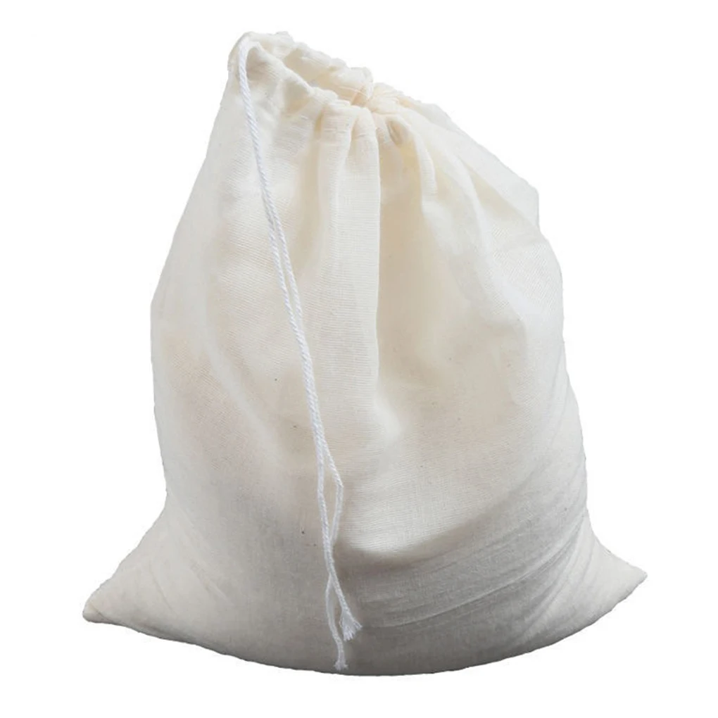 

Reusable Cheese Cloth Bag Drawstring Soybean Milk Filter Nut Milk Straining Tool Bags Thick Yogurt Coffee Strainer