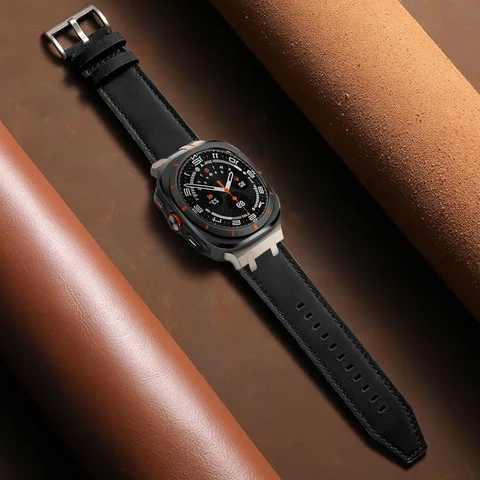 Кожаный ремешок для Samsung Galaxy Watch 7 Ultra CAOWTAN