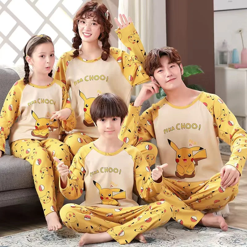 Комплект пижамный детский из хлопка с длинным рукавом для женщин и мальчиков -