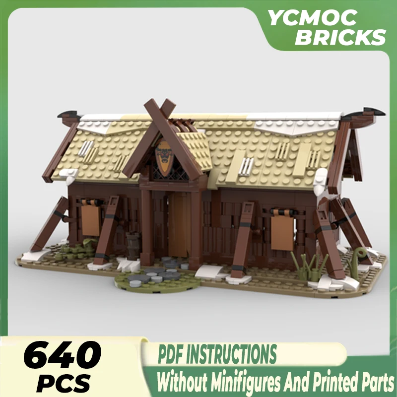 

Moc Building Blocks Modular Street View Viking Longhouse Technical Bricks DIY Assembly Construction Toys For Childr Holiday Gift