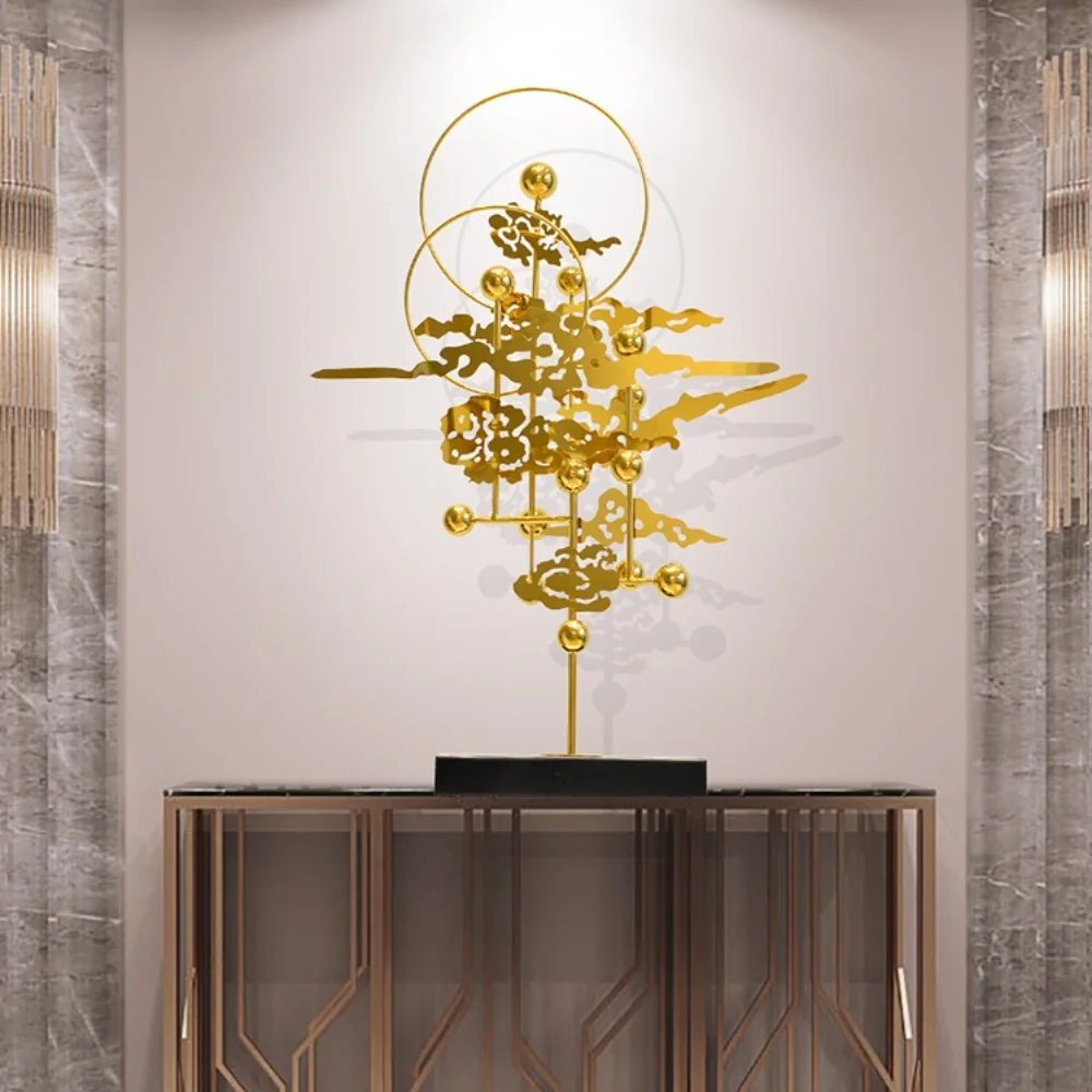 

New Chinese Style Hotel Ornaments Home Study Living Room Hallway Ornaments Stainless Steel Metal Crafts Sculpture Decorations