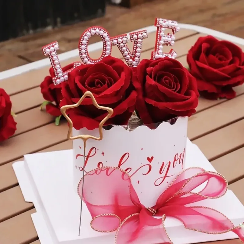 Украшение для торта с жемчугом на День Св. Валентина украшение в виде любимой