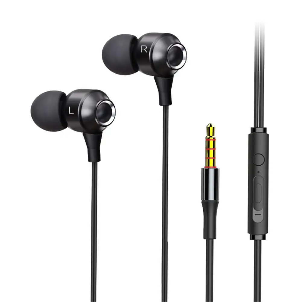 

Wired Earphones 6d Stereo Bass Headphones With Microphone In-ear 3.5mm Headset Compatible For Xiaomi Phones