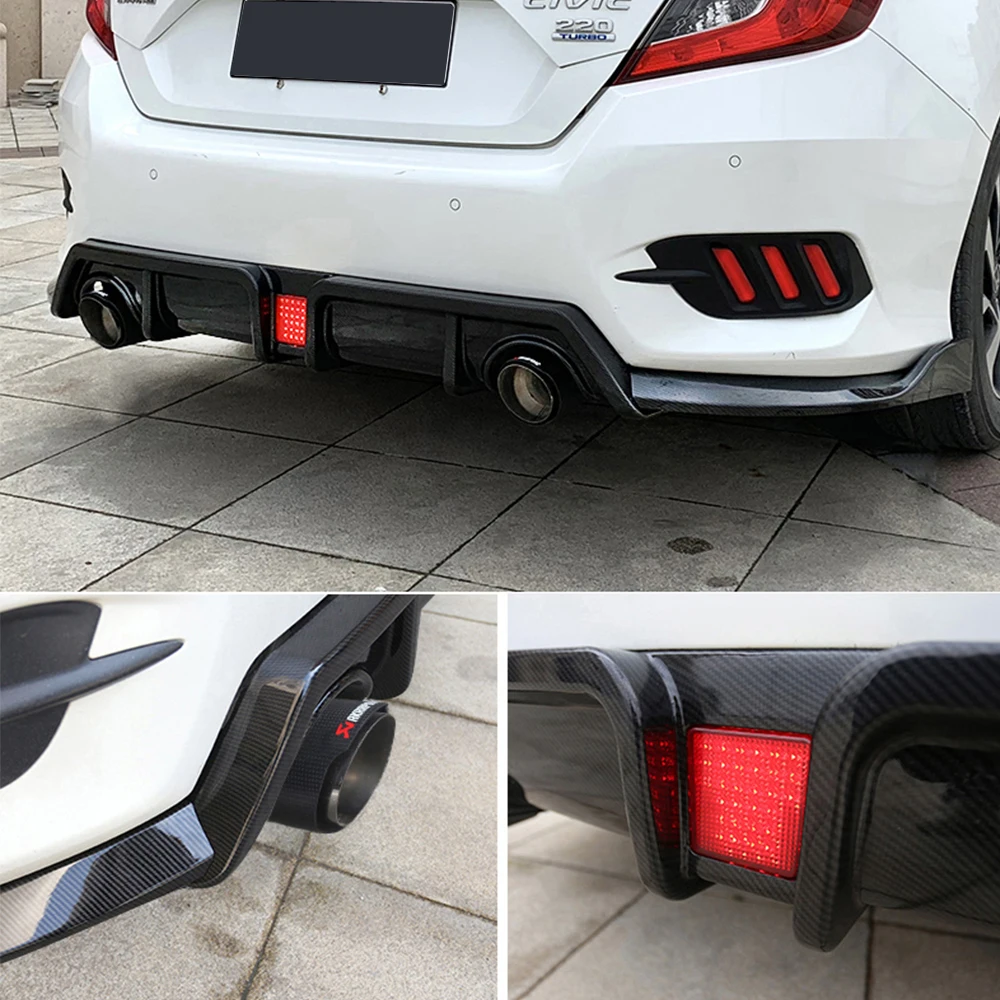 Диффузор для заднего бампера спойлер подбородка губ Honda Civic Sedan 4 Door 10 Gen 2016 17 18 19