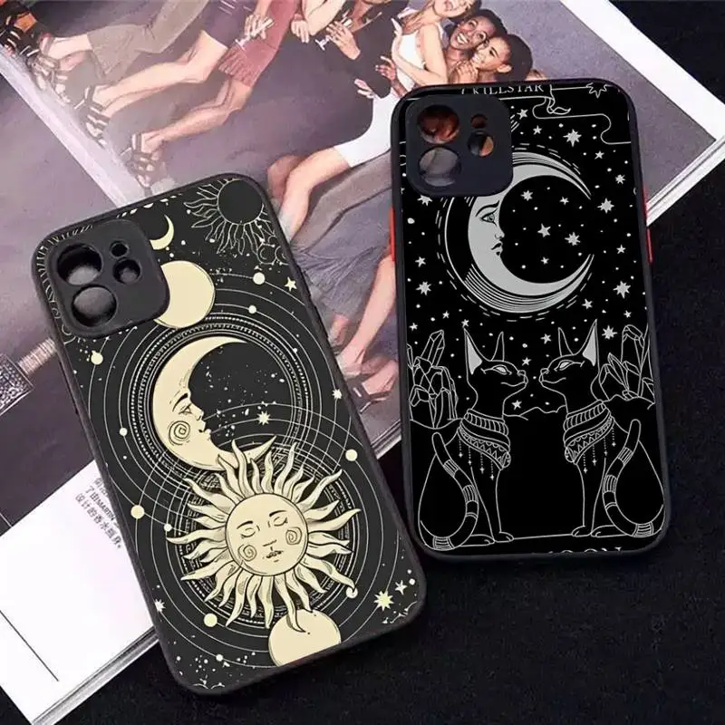 

Yinuoda Witches Moon Tarot Mystery Totem Phone Case for iPhone 14 11 12 13 Mini Pro Max 8 7 Plus X XR XS MAX Translucent Cover