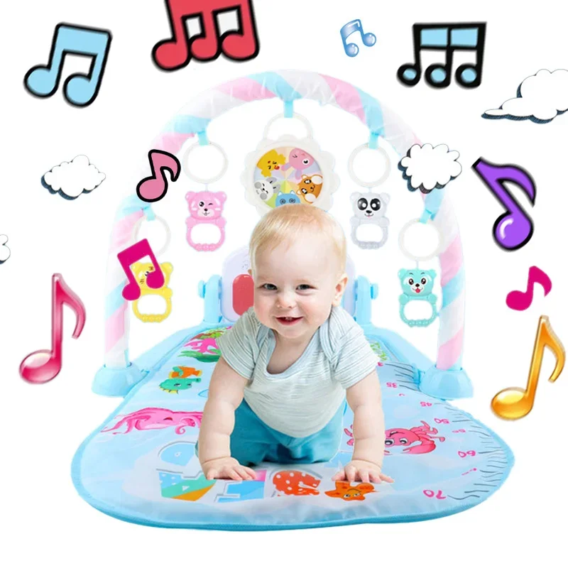 

Baby Activity Gym Play Mat Newborn 0-12 Months Developing Carpet Soft Rattles Musical Toys Activity Mat for Toddler Babies Games