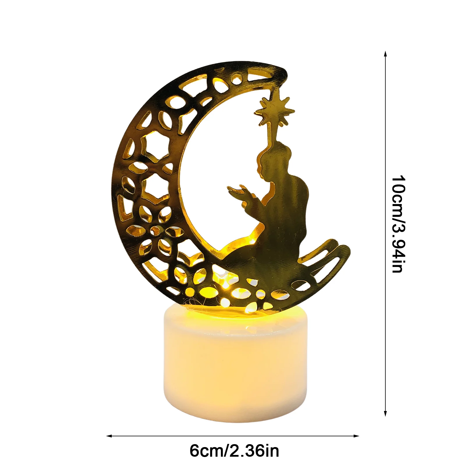 

Ramadan Lantern LED Fairy Lights Candle Lantern Holder Islamic Art Buildings Crescent Star Light Decor Mini Arabian Nights