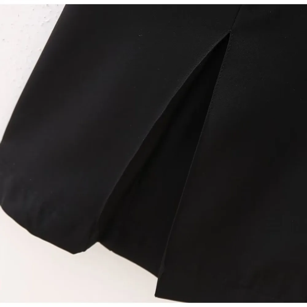 Модное широкое Плиссированное мини-платье с молнией спереди и коротким рукавом