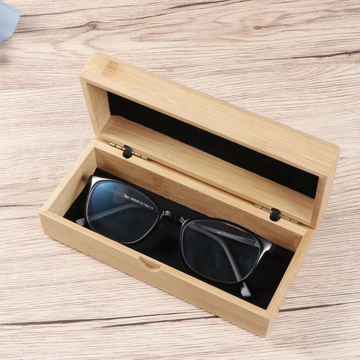 

1 шт. футляр для очков Прочный Бамбуковый винтажный пружинный Флип-тип изящный футляр для очков для мужчин