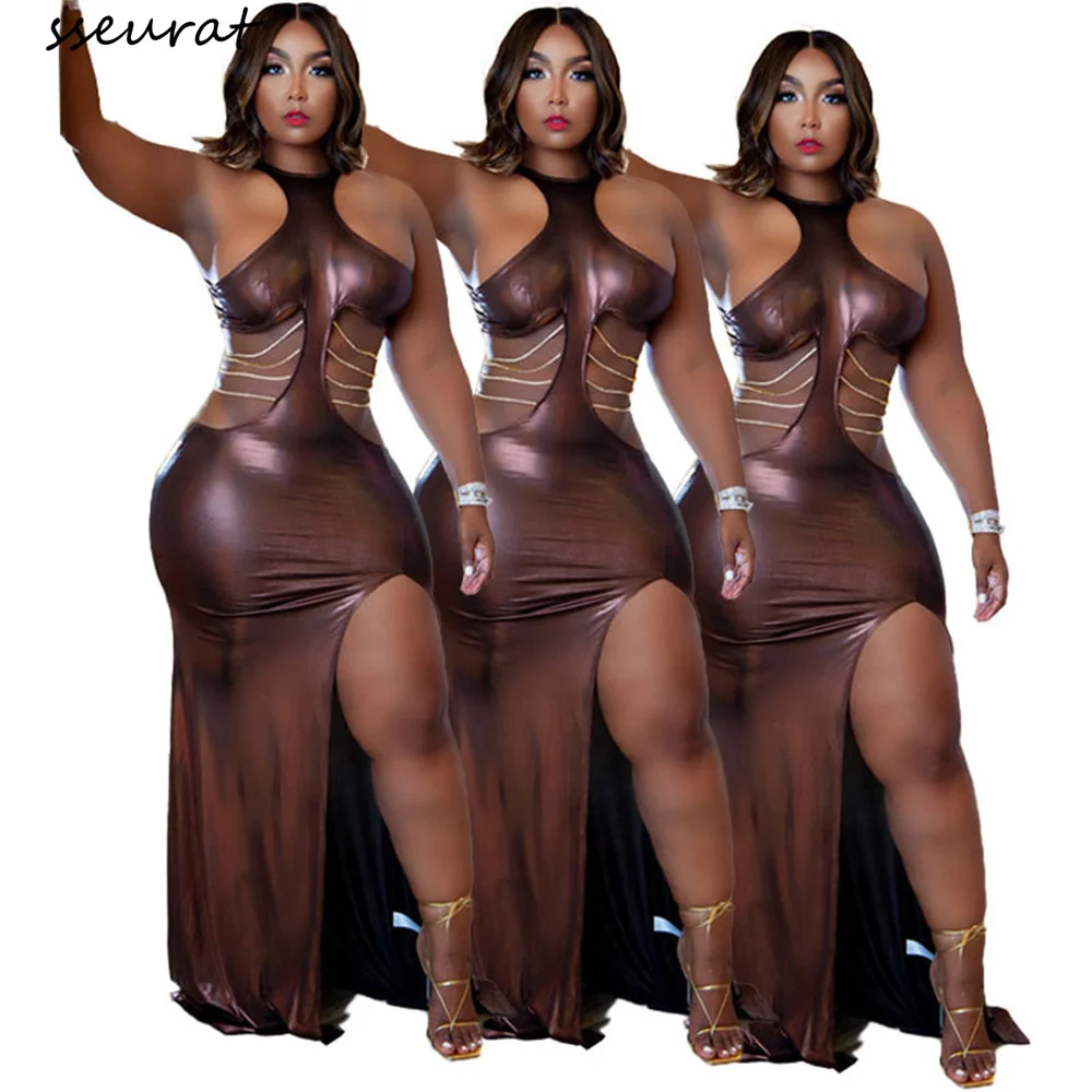 

Женское вечернее платье без рукавов SSEURAT, Белое Облегающее Платье с круглым вырезом, с цепочкой, в стиле звезд, для лета, 2019