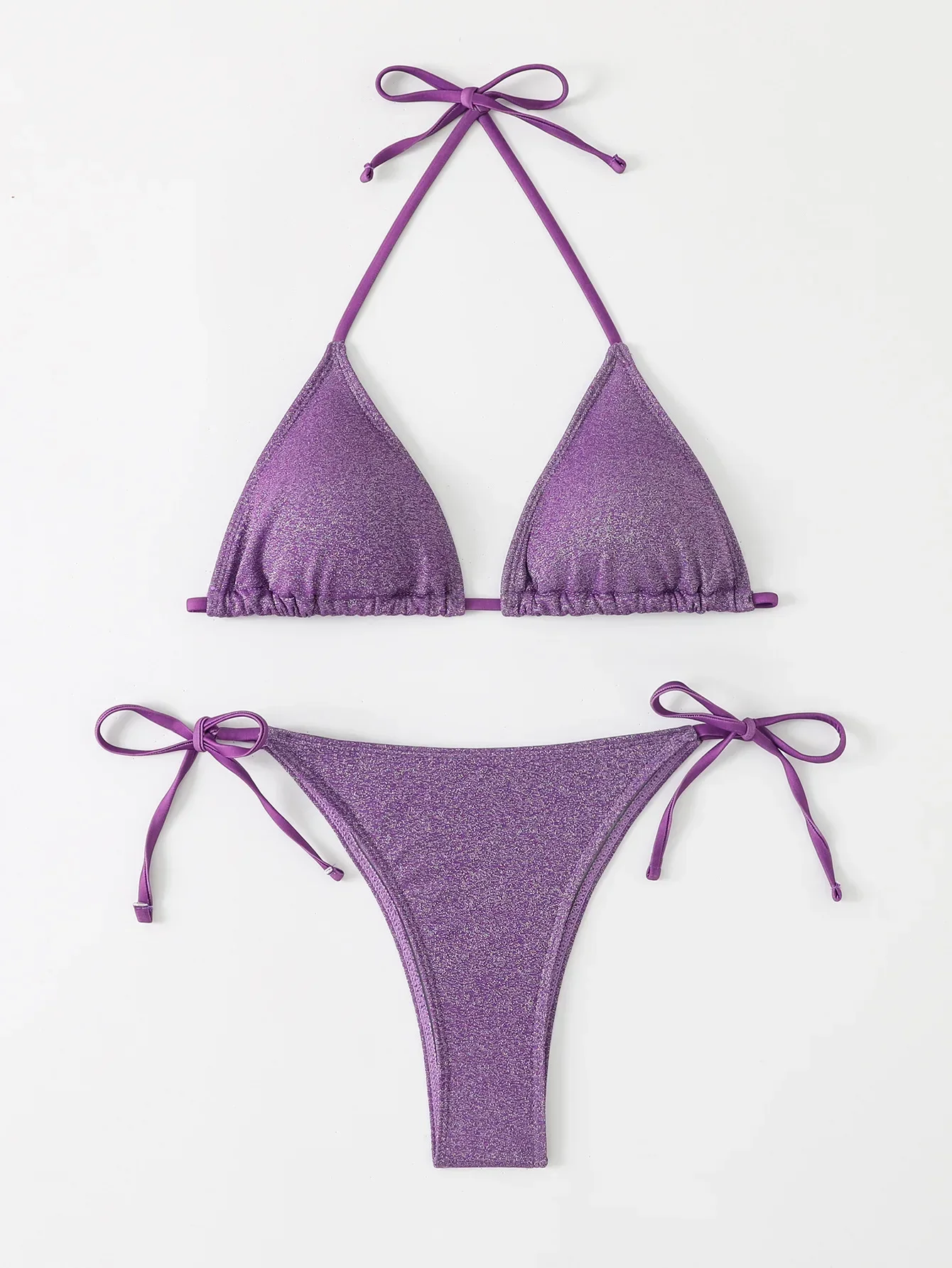 Сексуальное зеленое фиолетовое бикини 2025 женский купальник стринги комплект