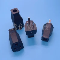 all copper plug can be wired 15a125v american standard three plug connector detachable solder free male and female butt 10pcs