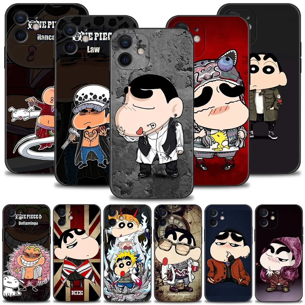 

Phone Case for iPhone 13 12 11 Pro Max XR X XS 8 7 6 6S Plus 13mini 5 5S SE 12mini Cover Silicon Coque Anime Shinchan