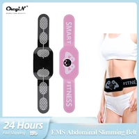 ckeyin ems abdominal slimming belt waist trainer fitness muscle hip training instrument massager fat burning straps loss weight