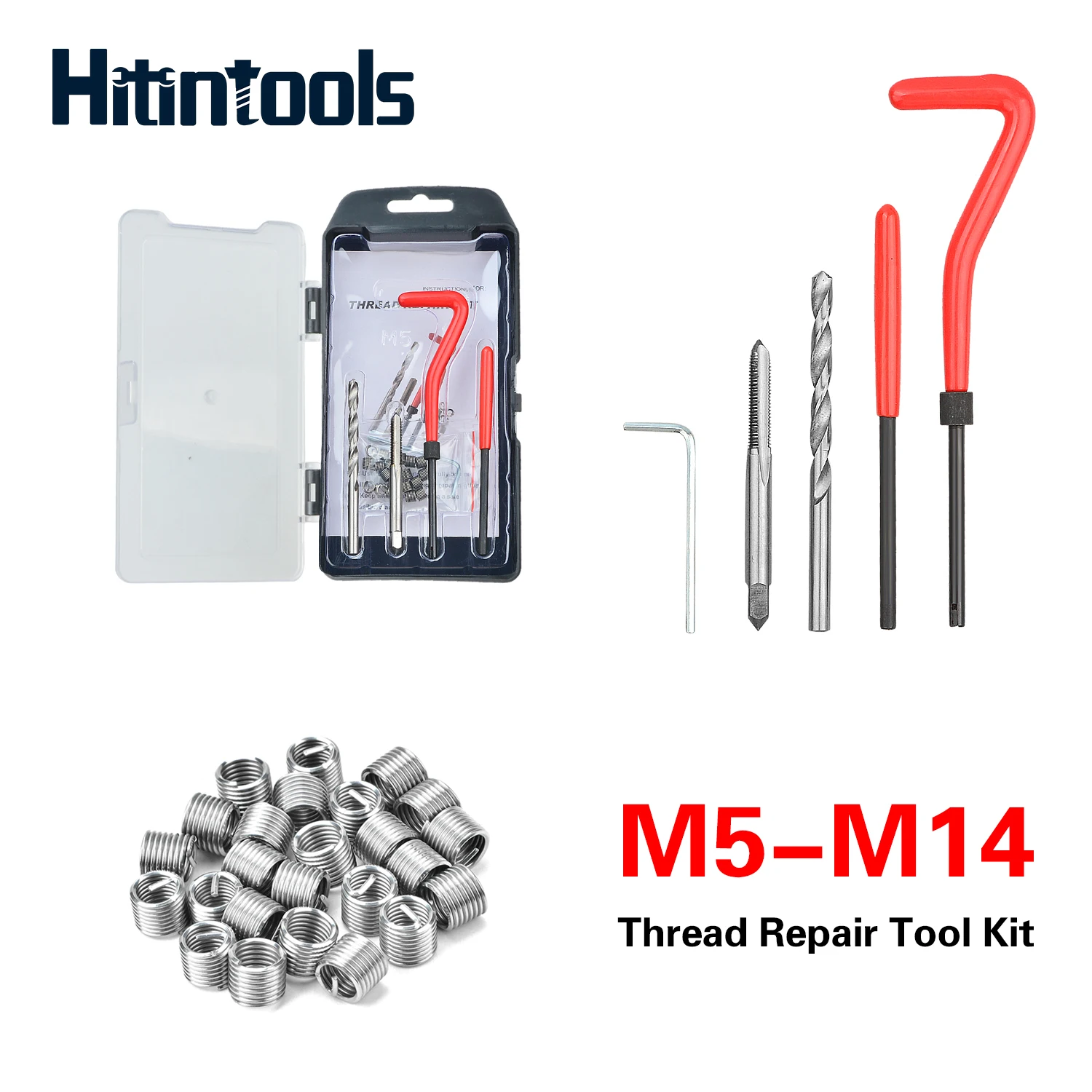 

13 Kinds of Recoil Thread Inserts Installation Kit Repair Tool Drill Tap M5 M6 M8 M10 M12