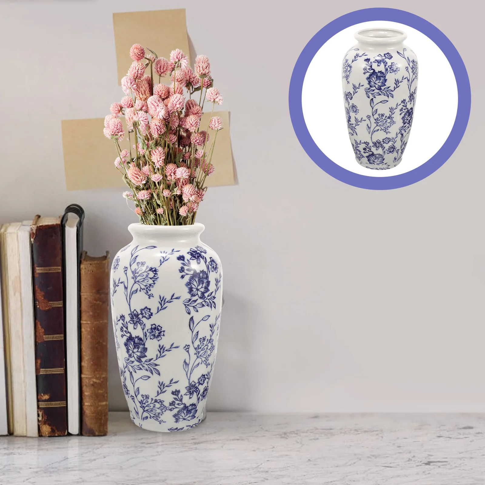 

Blue White Porcelain Vase Home Decor Ceramic Vases Dried Flower Central Ceramics Decorative Plant Pot