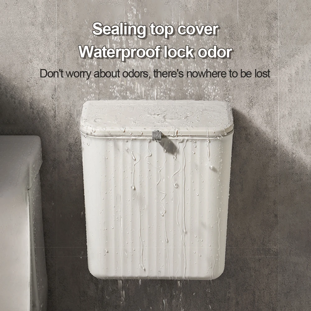 Мусорная корзина для ванной комнаты 8/12 л настенная подвесная мусорная туалета с