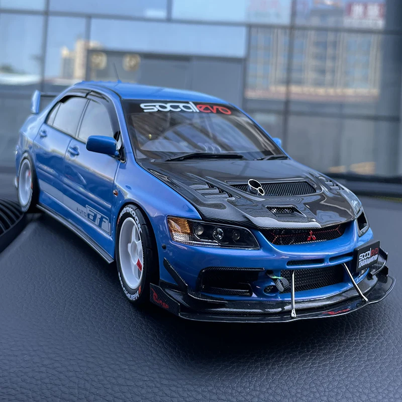 

1/18 Super A For Mitsubishi Lancer EVO 9 Metal Diecast Model Car Toys Gifts Blue Display Collection Ornaments