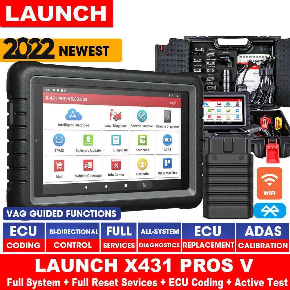 

LAUNCH X431 Car Scanner PROS V ALL System Diagnostic Tool Key Coding Active Test