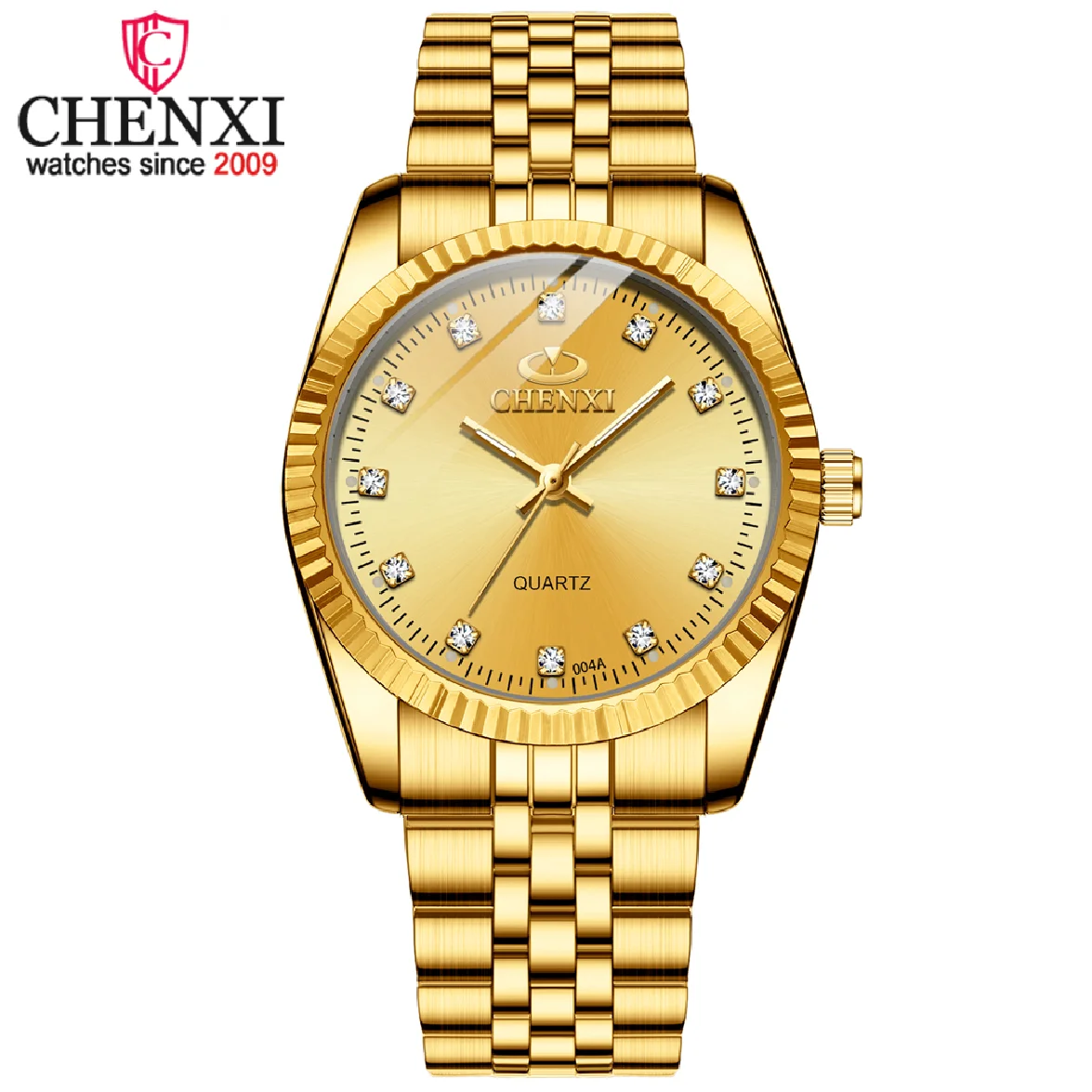 

CHENXI Fashion Luxury Men Women Watch Gold Blue Quartz Wrist Watch Stainless Steel Couples Clock Casual Waterproof Mens Watches