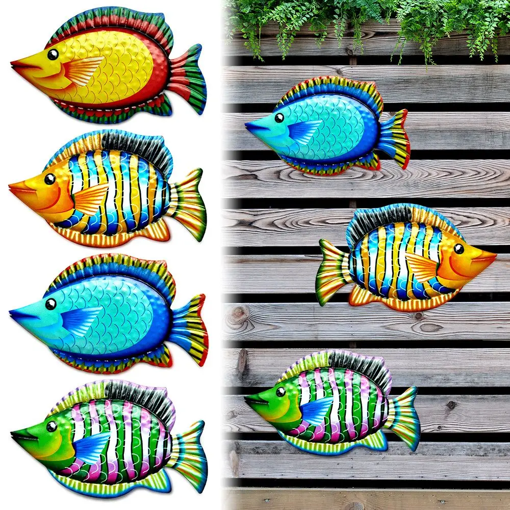 

Bedroom Artwork Statue Sculpture Indoor Outdoor Metal Fish Wall Decoration Garden Craft Hanging Ornament Iron Art
