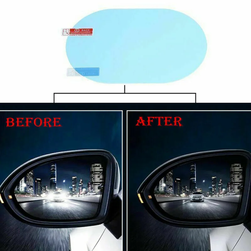 

2 Pcs Car Rainproof Clear Film Rearview Mirror Protective Anti Fog Waterproof Film Auto Sticker Accessories 100x145mm