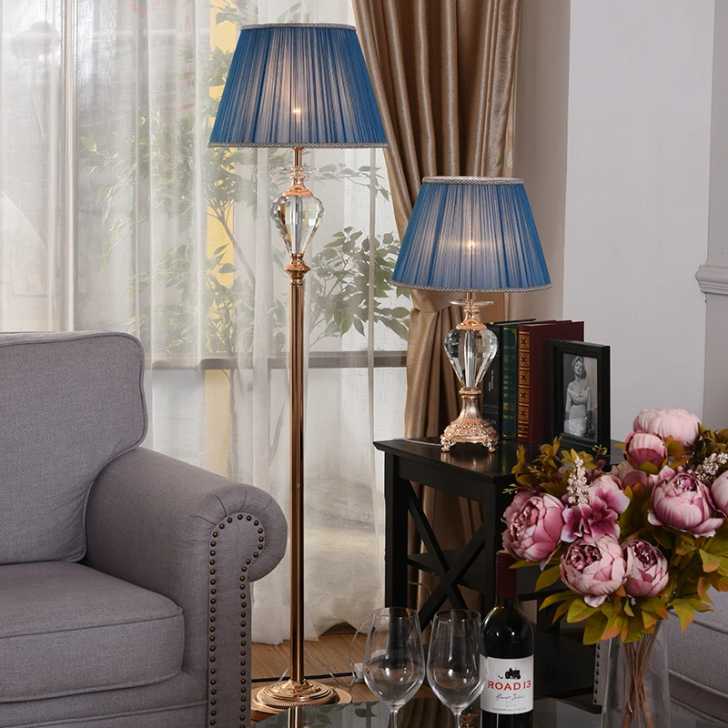 

SAROK Luxury Floor Lamp LED Modern Crystal Floor Light Home Decor Fabric for Foyer Bedroom Office Hotel