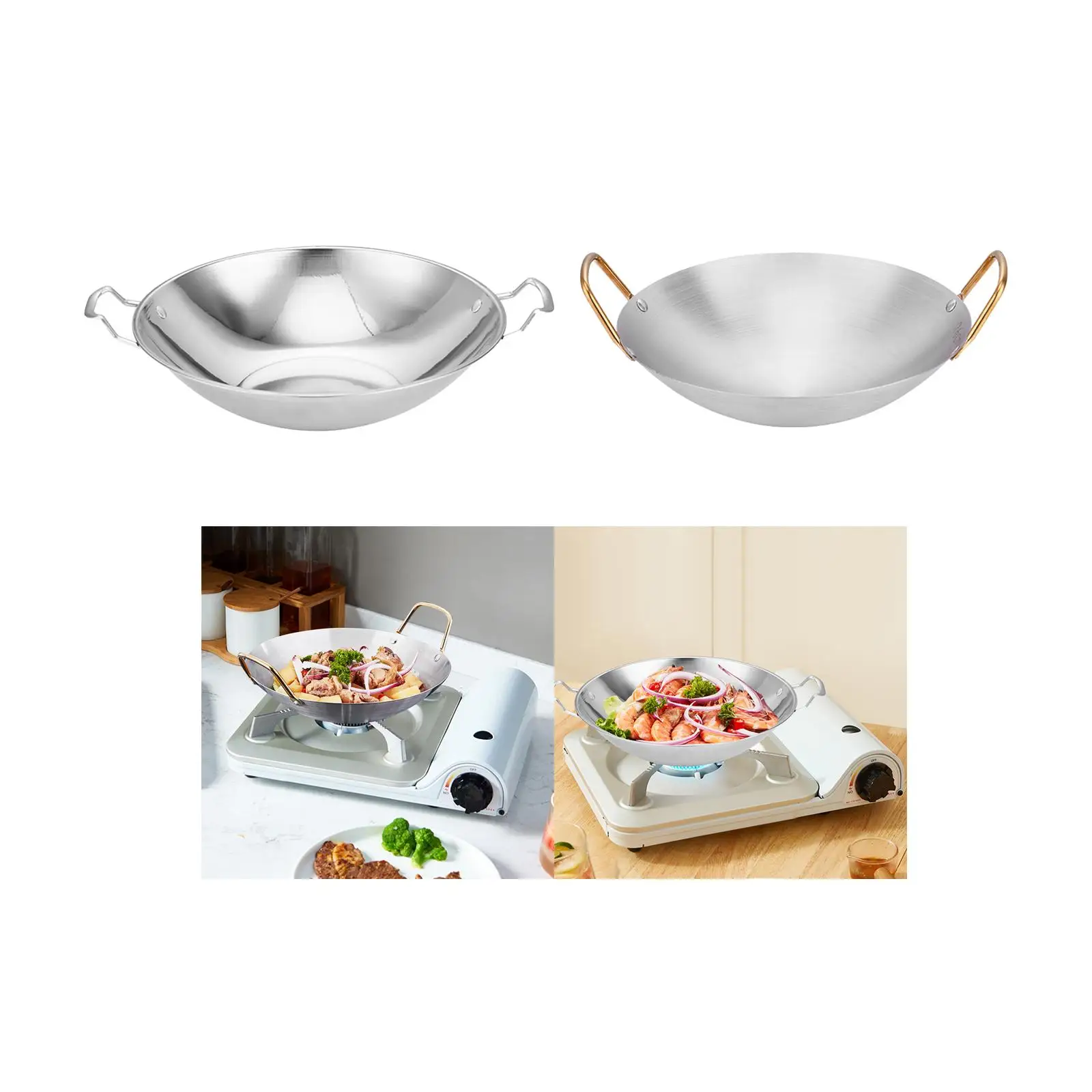 Бинауральная кастрюля кухонная утварь с двойной ручкой прочная сковорода для