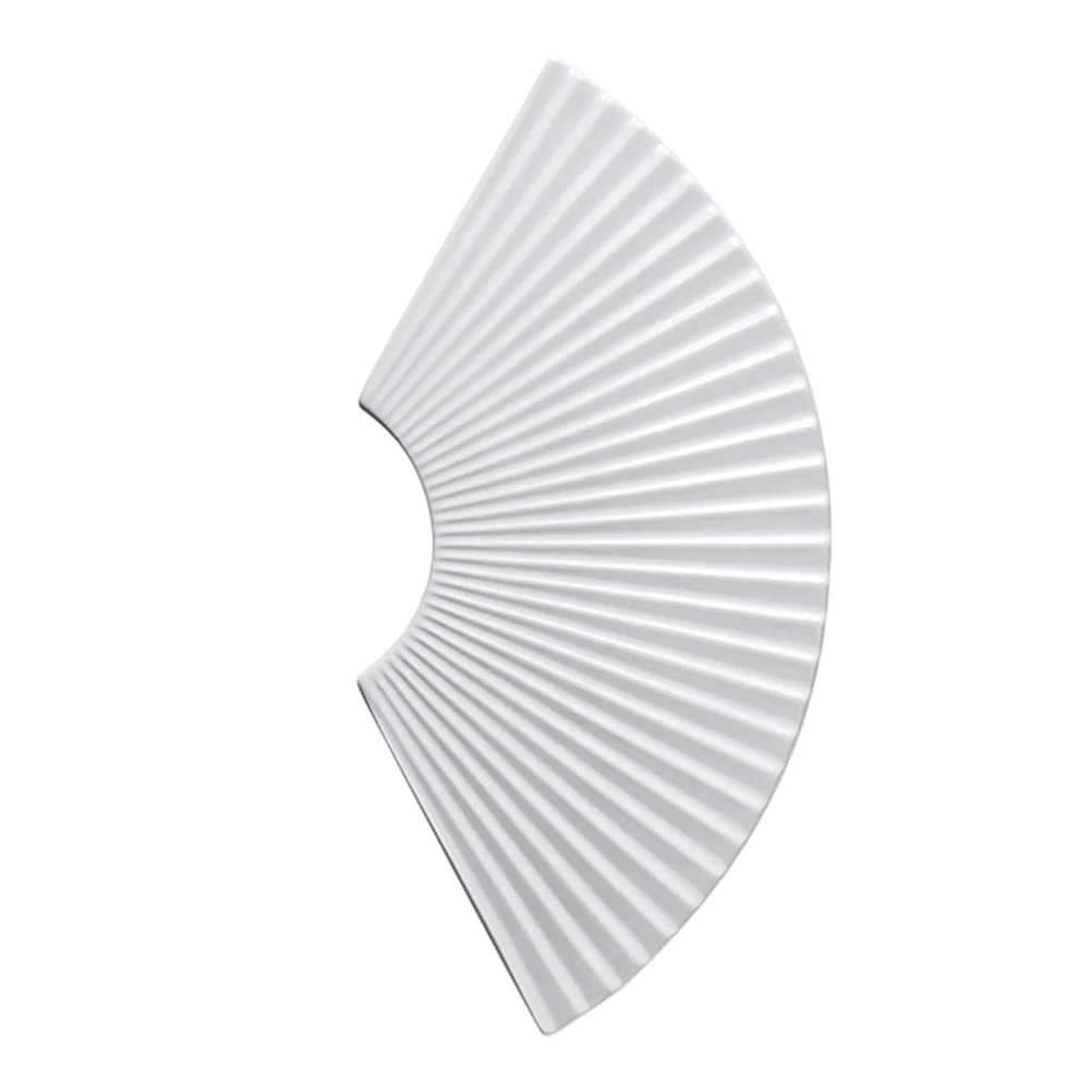 

Scalloped Sushi Plate White Serving Tray Sushi Platter Dessert Plate Sushi Dish Ceramics Rectangular Sushi Plate