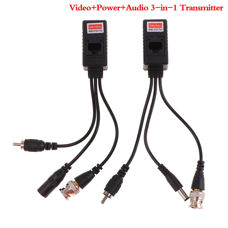 

2pcs/set BNC Passive Video Power Audio 3 in 1 Balun Transceiver CCTV Camera