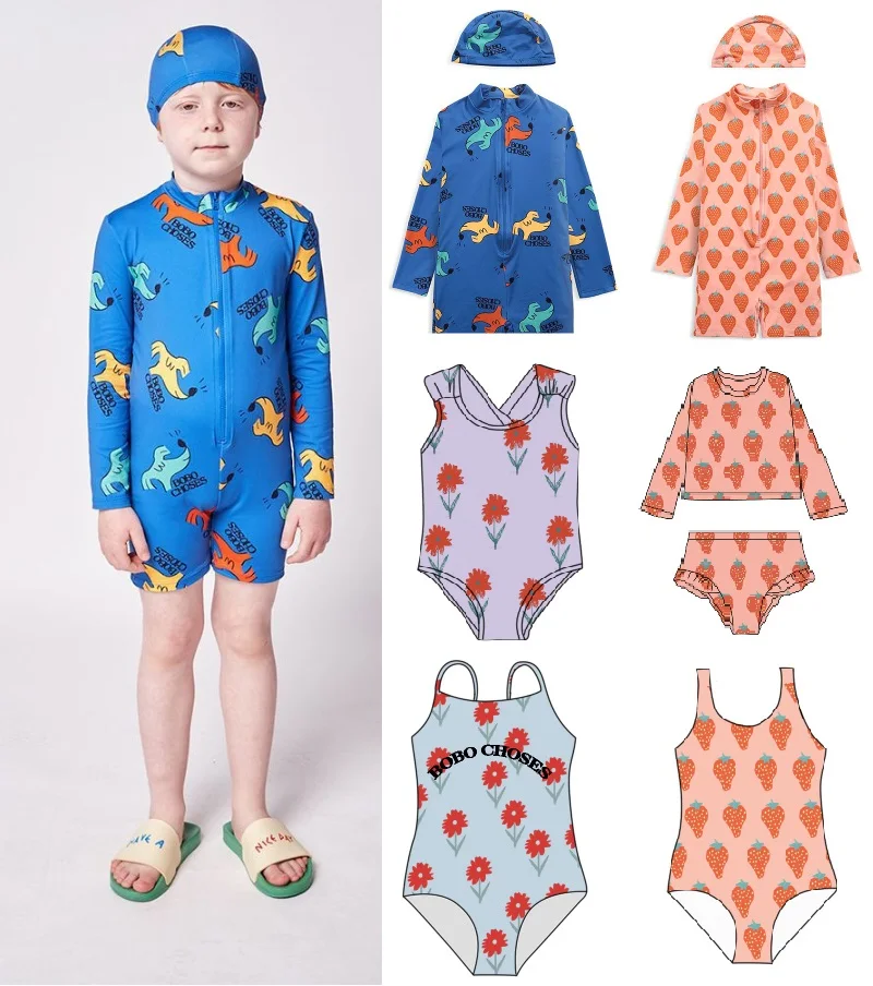 

Купальник, Новинка лета 2022, плавки для мальчиков с принтом, детские пляжные плавки, Быстросохнущий Купальник для девочек, слитный купальник ...