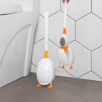 cute animal toilet brush duck without drilling wall mounted toilet brush bathroom no dead ends tpr cleaning brush with holder