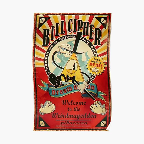 

Bill Cipher Poster Decoration Vintage Wall Room Mural Funny Home Decor Print Picture Modern Painting Art No Frame