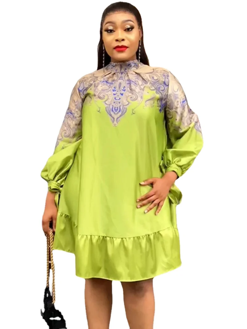 

Polyester New African Dresses For Women Vetement Femme Dashiki Abaya Print Dress Africa Clothes Dashiki Bazin Ankara Dresses