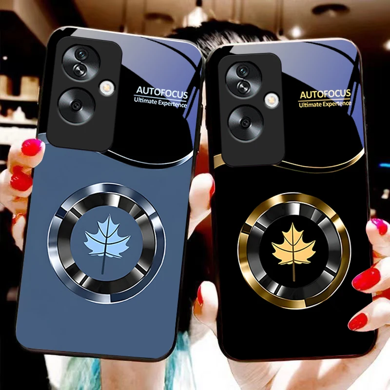 Круглый кленовый лист для Oppo A79 5G 58 78 74 60 4G Reno 11F Realme GT 6 11 Note 50 10 C55 X2 закаленное