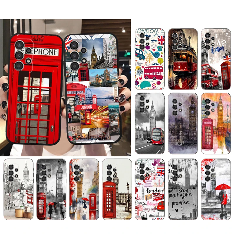 Телефонный бокс с лондонским автобусом Big Ben чехол для телефона Samsung Galaxy A52S A04S A21S A33