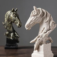 resin statue nordic vintage horse head abstract ornaments for figurines for interior sculpture room home decor