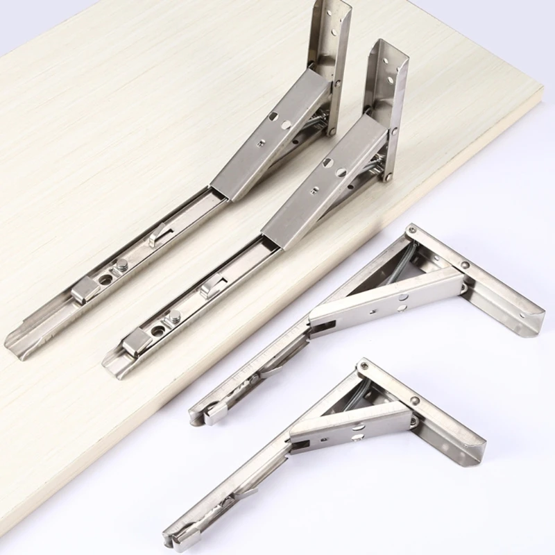 

Folding Wall Mounted Shelf Bracket, Strong Load Heavy Duty Metal Collapsible Shelf Brackets for Space Saving DIY Bracket