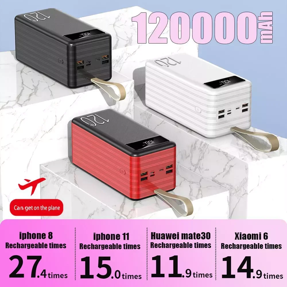 

NEW2023 100% high-capacity charging over 100000mah 120000mah pack large capacity mobile 5v3a fast charging
