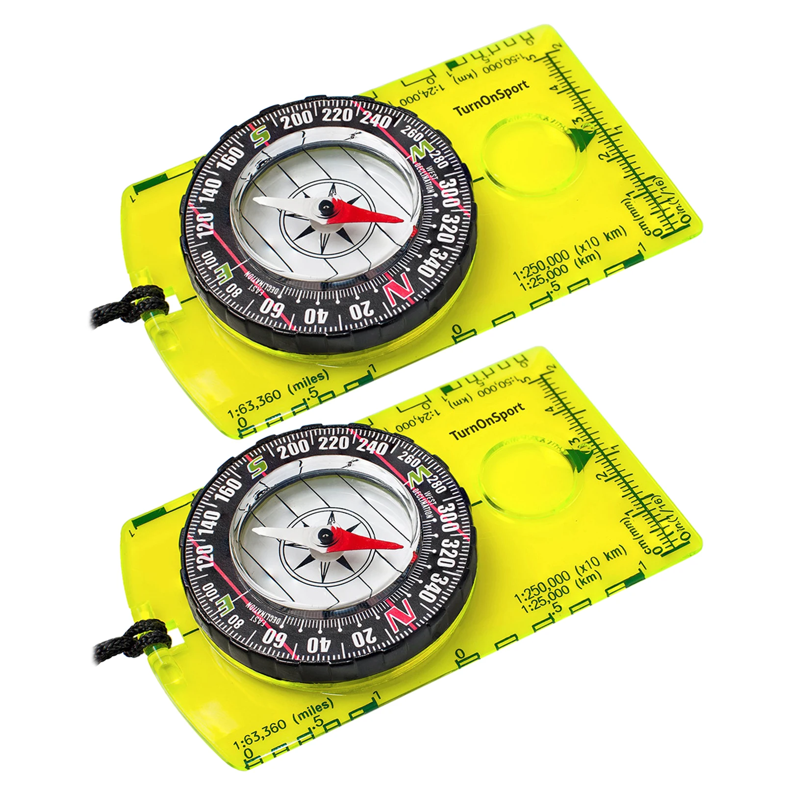 

2pcs/pack Lightweight Waterproof Multifunctional Portable Hiking Gift Outdoor Camping Navigation Map Reading Positioning