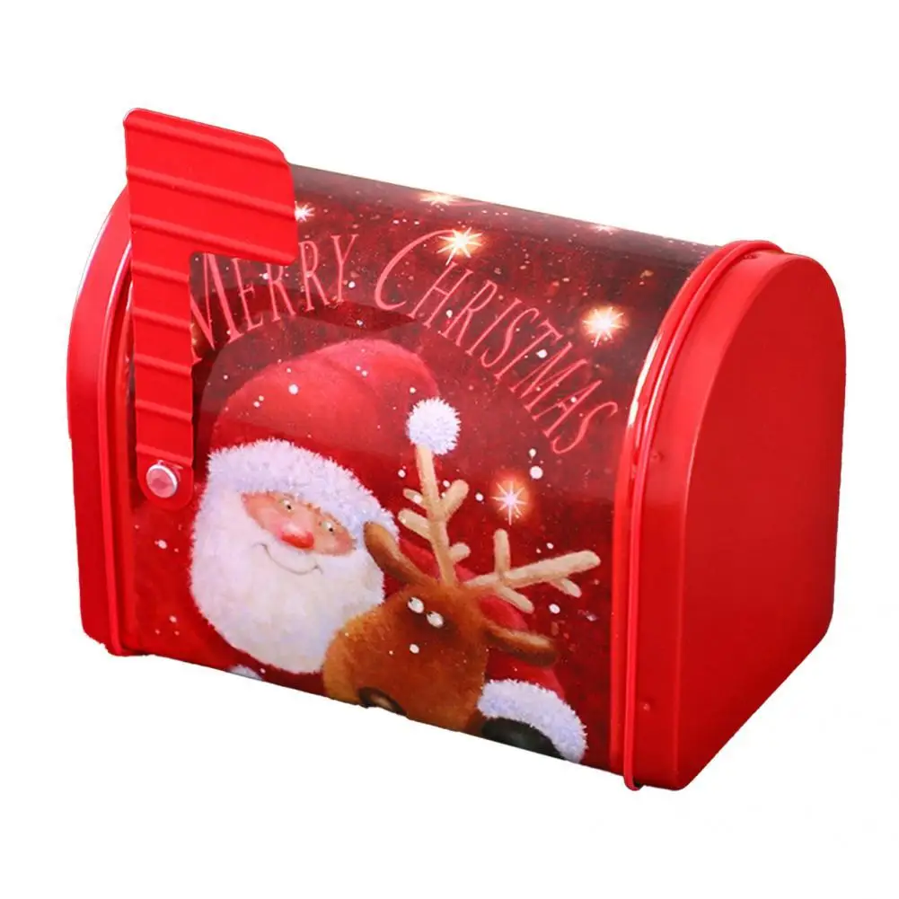 

Great Candy Jar Sturdy Clear Pattern Biscuit Box Mailbox Design Christmas Candy Can for Household Gift Box