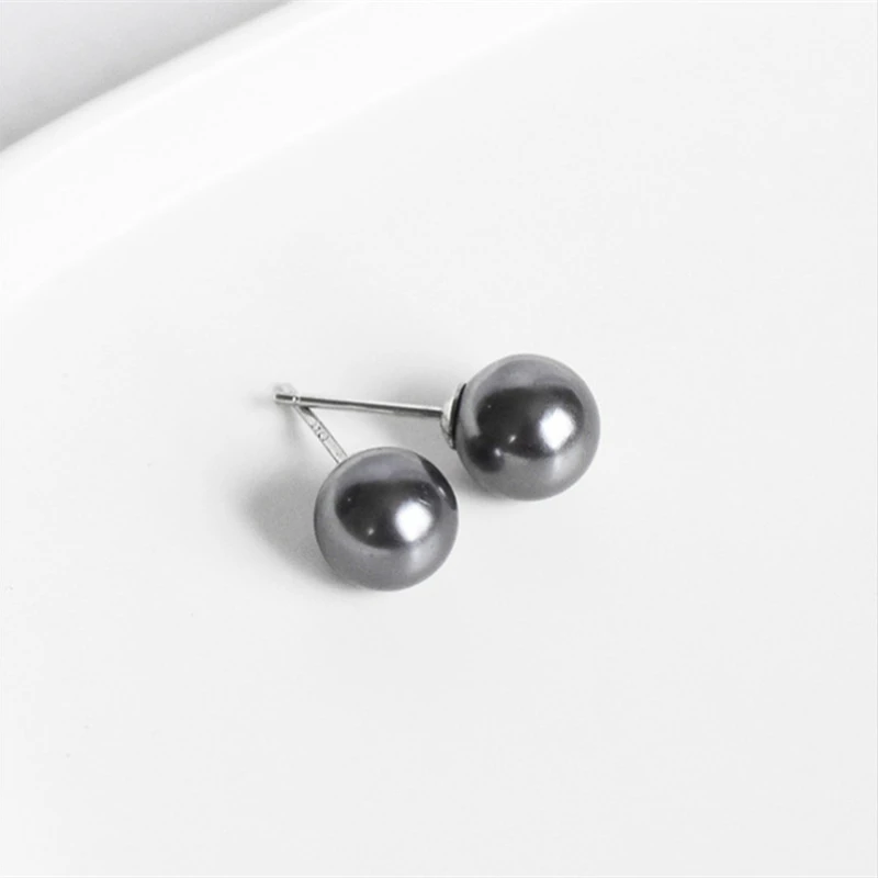 

Gu Li 3 Colors White Simulated Pearl Earrings For Women Jewelry On Ear Ball Stud Earrings Fashion Jewelry