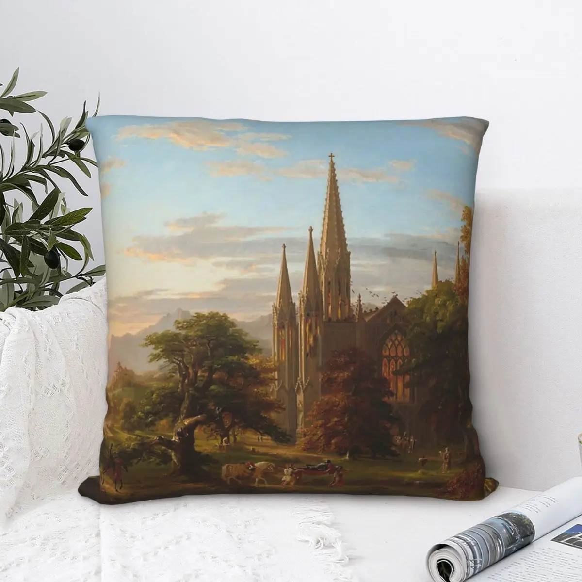 

Nature Hug Pillowcase Barocco Backpack Cushion Home DIY Printed Chair Throw Pillow Case Decorative