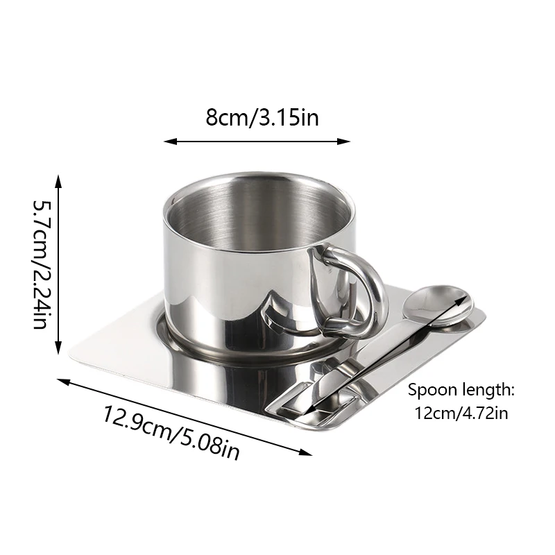 Кофейная чашка из нержавеющей стали с ручкой 175 мл