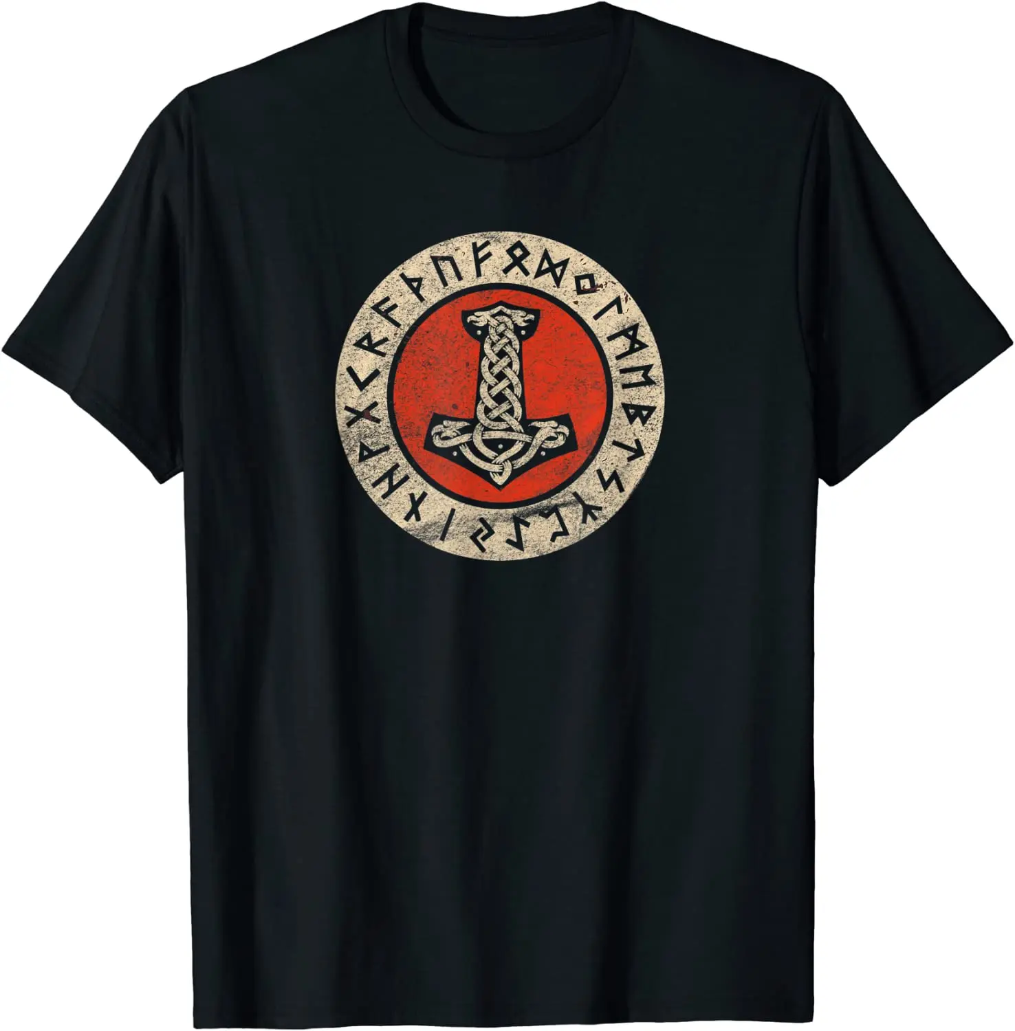 

Thor's Hammer Mjolnir Norse Mythology Odin Viking Rune T-Shirt 100% Cotton O-Neck Short Sleeve Casual Mens T-shirt Size S-3XL
