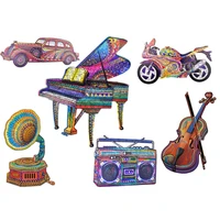 a5a4a3 gramophone radio wooden jigsaw puzzles piano puzzle gift interactive games toy adults kids game educational home decor